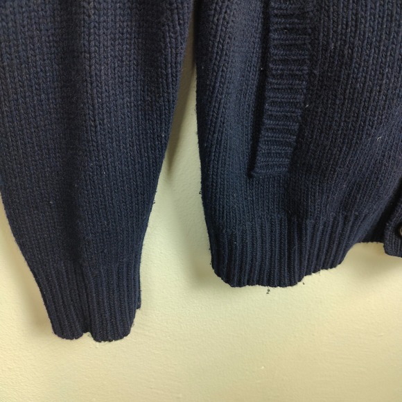 Vintage J Crew Shawl Collar Sweater Mens Large Navy Blue Wool Rabbit Blend Knit - Picture 5 of 10